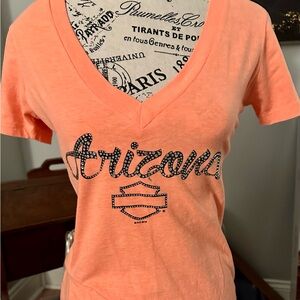 Arizona Jean Company Women's Orange V-Neck Top
